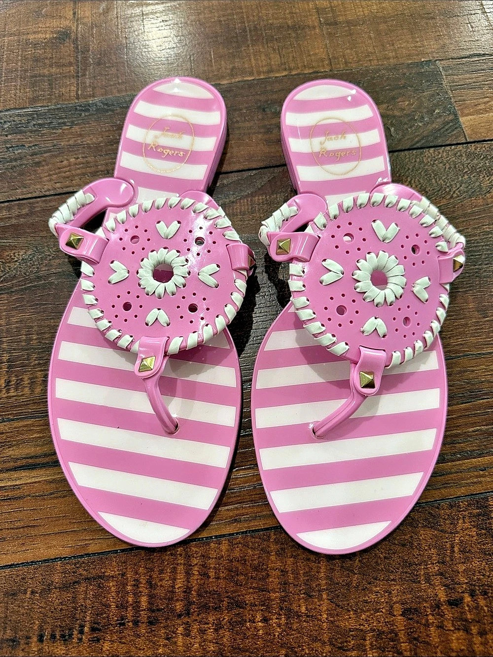 Jack Rogers Pink Striped Sandals